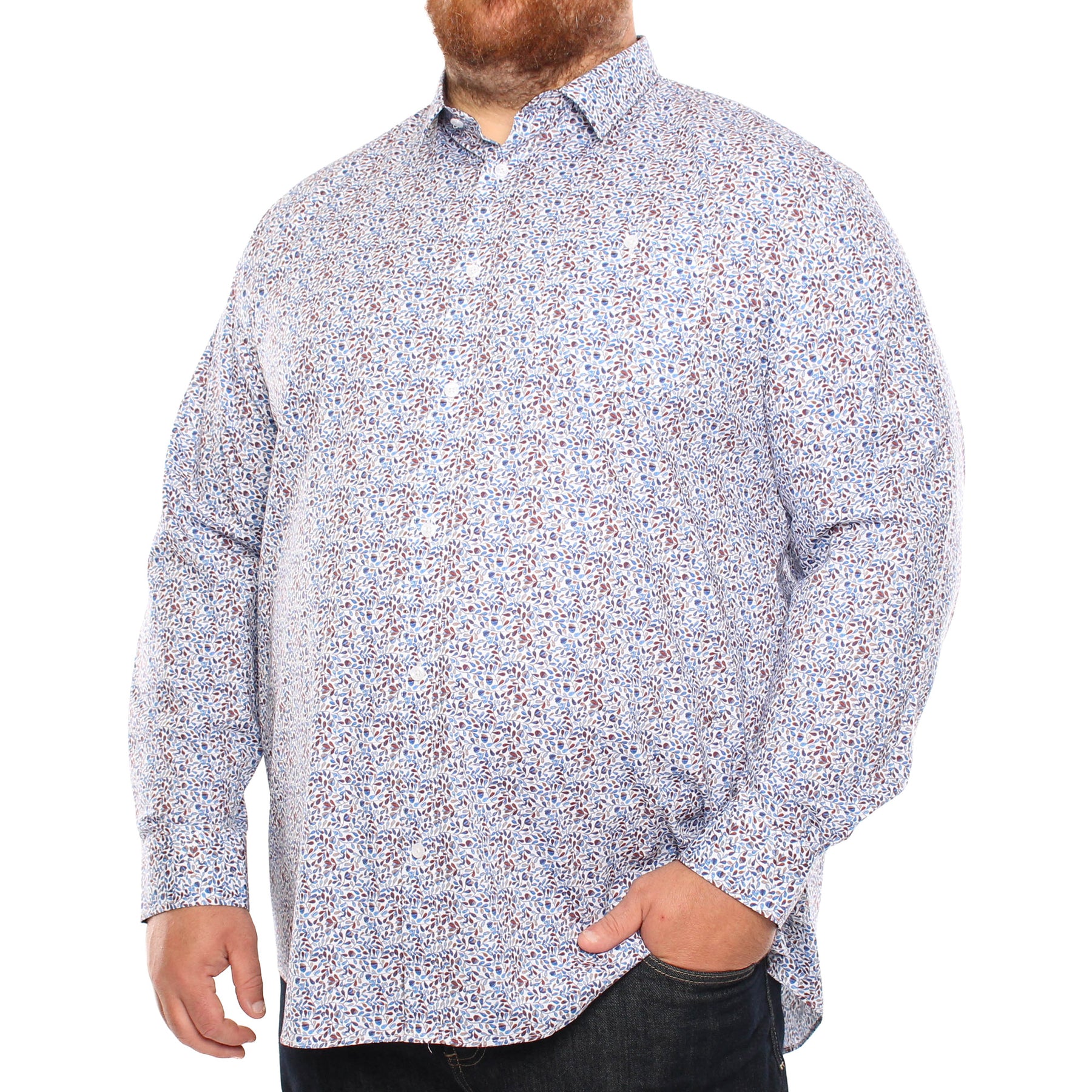 Chemise, motif de feuilles
