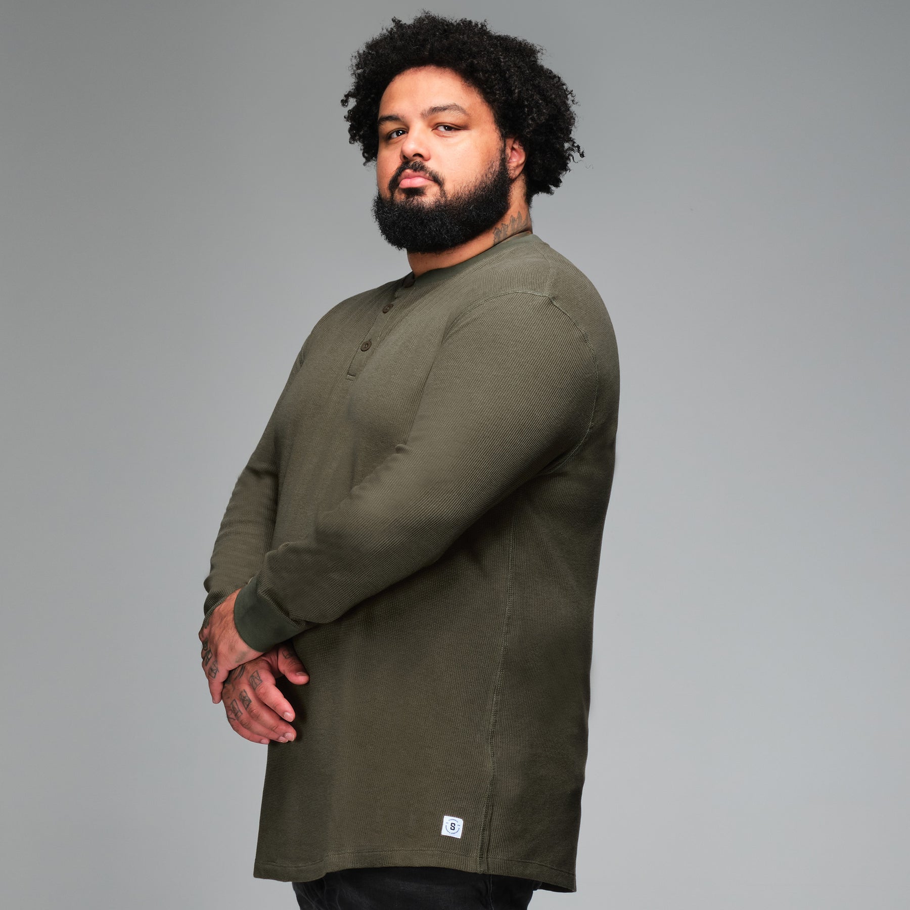 Chandail Henley gaufré