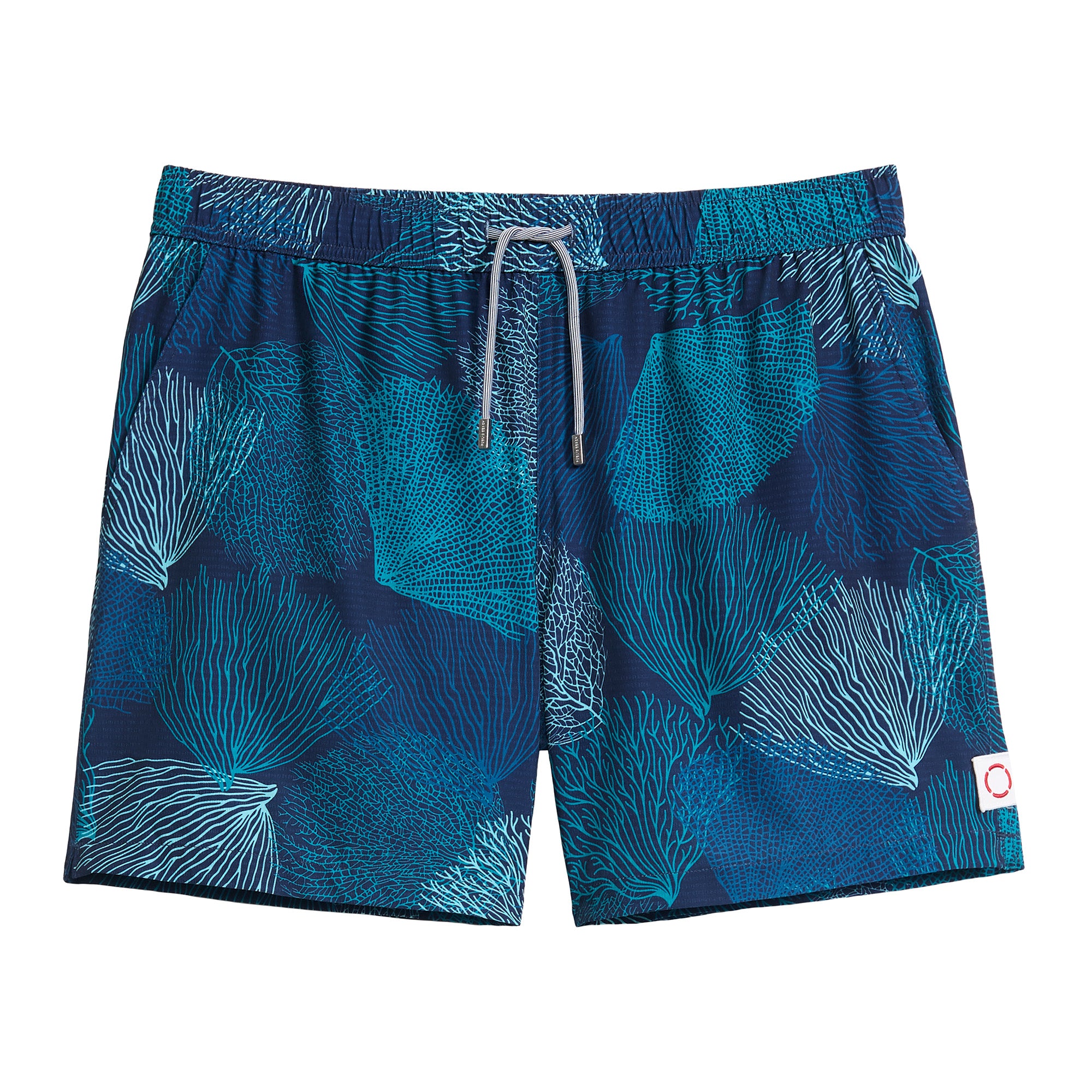 POOL FLAT TROPICAL SWIM SHORT - NAVY main image 1