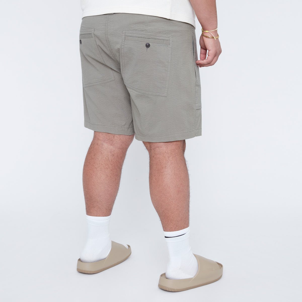 Short en coton texturé