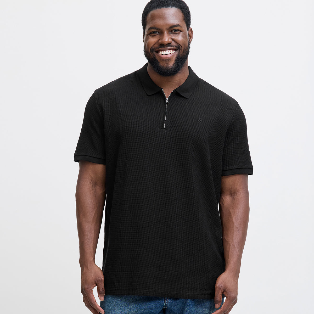 Waffle Zip Polo