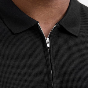 Waffle Zip Polo