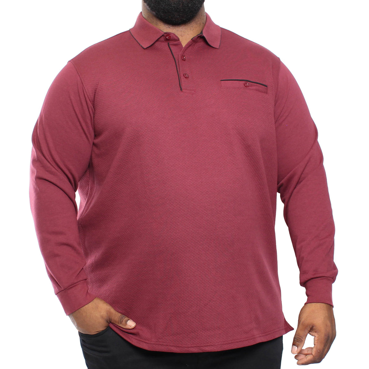 Textured Polo with Pocket