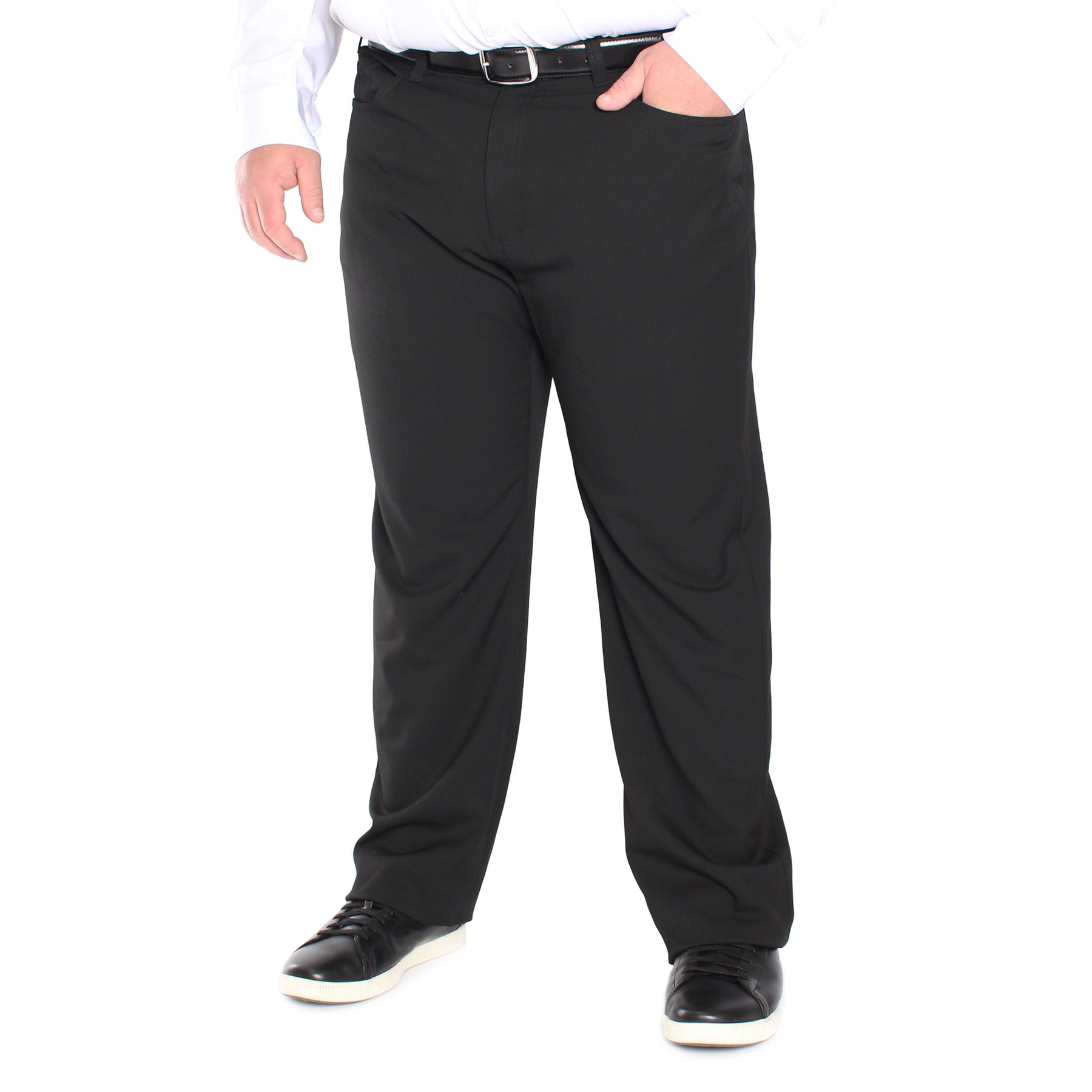 Pantalon extensible, taille régulière et jambe relaxe